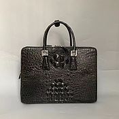 Сумки и аксессуары handmade. Livemaster - original item Bag-briefcase made of crocodile leather, in black.. Handmade.