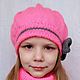 Takes children, with a bow and rhinestones. Berets. I knit warmth for kids and adults (faina-bo). Online shopping on My Livemaster.  Фото №2