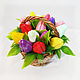 Soap Basket of tulips flowers gift for March 8 wedding. Soap. Edenicsoap - soap candles sachets. My Livemaster. Фото №4