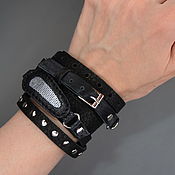 Украшения handmade. Livemaster - original item Leather Bracelet - Rock, Punk, Gothic. Handmade.