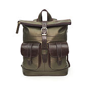Сумки и аксессуары handmade. Livemaster - original item Backpacks: Women`s backpack leather Green Olivia Mod. R. 32-132. Handmade.