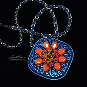 Украшения handmade. Livemaster - original item Orange Blue Pendant (400) Designer Jewelry. Handmade.
