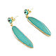 Green earrings with agate in gold'Forest tale' earrings 2022, Earrings, Moscow,  Фото №1