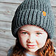 Knitted hat dark segoro color ' Graphite'. Caps. Knitting for kids and moms. Online shopping on My Livemaster.  Фото №2