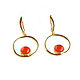 Jade earrings, orange earrings, gold circle earrings. Earrings. Irina Moro. My Livemaster. Фото №4