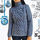 Sweater women's Winter garden, cones, large knit, wool blend, blue. Sweaters. SIBERIA COOL (knitting & painting) (Siberia-Cool). My Livemaster. Фото №6