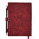 Красный ежедневник из натуральной кожи под Крокодила. Ежедневники. Shiva Leather - изделия из кожи. Ярмарка Мастеров.  Фото №4