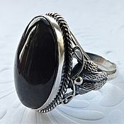 Украшения handmade. Livemaster - original item Melloni ring-black tourmaline, 925 silver. Handmade.