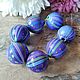 Заказать Выдувная бусина лэмпворк "OMG (барвинок/фиолетовый)". Natalia Korolyuk lampwork beads. Ярмарка Мастеров. . Бусины Фото №3