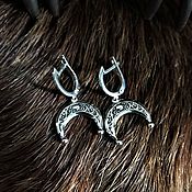 Украшения handmade. Livemaster - original item Moonlight earrings with a pattern. Handmade.