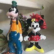 Винтаж handmade. Livemaster - original item Disney porcelain figurines: Goofy and Minnie mouse, Japan, Taiwan. Handmade.