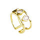 Gold ring with rose quartz, three stone ring. Rings. Irina Moro. My Livemaster. Фото №5