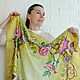 Batik scarf 'Wreath with birds', 90h90, silk nat.twill. Shawls1. Handpainted silk by Ludmila Kuchina. Online shopping on My Livemaster.  Фото №2