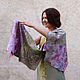 Tippet-gossamer felted wool and silk 'Lilac hydrangea'. Wraps. Irina Kilochek shelk&sherst. My Livemaster. Фото №5