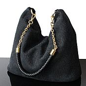 Сумки и аксессуары handmade. Livemaster - original item Crossbody bag: Black Suede bag for every day. Handmade.