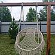 Подвесное кресло макраме "Айвори". Качели садовые. Magic Macrame. Ярмарка Мастеров.  Фото №4