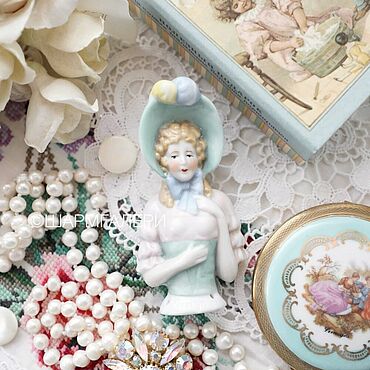 Винтаж ручной работы. Ярмарка Мастеров - ручная работа Винтаж: Антикварная Half doll «Дама в шляпе» фарфоровая кукла половинка. Handmade.
