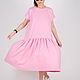 Linen women's dress with flounces, pink dress - DR0531LE. Dresses. EUG fashion. Online shopping on My Livemaster.  Фото №2