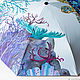 Складной расписной зонт-автомат "Морская черепаха". Зонты. Umbrella Fine Art зонты с росписью. Интернет-магазин Ярмарка Мастеров.  Фото №2