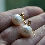 Украшения handmade. Livemaster - original item Earrings with large natural faceted pearls. Handmade.