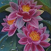 Картины и панно handmade. Livemaster - original item Painting Blooming Lotuses. Handmade.