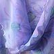 Scarf lavender, 170h80 cm, free painting on crepe-chiffon. Scarves. arkensoie Silkyway. Online shopping on My Livemaster.  Фото №2