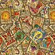 Карты таро, ткань с картами таро, ткань с таро, Ткани, Москва,  Фото №1