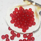 Материалы для творчества handmade. Livemaster - original item Round beads 40 pcs 4 mm Red Matte. Handmade.