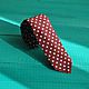Burgundy tie with white polka dots from the herring to the wide solid, Ties, Moscow,  Фото №1