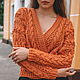 cardigans: Women's knitted cotton cardigan in Golden caramel, Cardigans, Yoshkar-Ola,  Фото №1