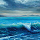 Painting 'Sea wave' oil on canvas on a stretcher 30h50 cm. Pictures. vestnikova. My Livemaster. Фото №6