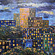 the diptych Night city painting acrylic, Pictures, Moscow,  Фото №1