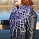 Purple Mesh snood scarf with Fringe Felted on Silk Gift March 8th, Snudy1, Krasnoyarsk,  Фото №1