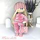Doll 30 cm in a pink suit with a bag, textile doll, Interior doll, Nizhnij Tagil,  Фото №1