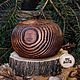 Textured pot-barrel with a lid made of natural pine. K38, Jars, Novokuznetsk,  Фото №1