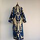 Uzbek cotton robe made of ikat. Boho coat, caftan. Robes. businka34. My Livemaster. Фото №4