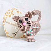 Куклы и игрушки handmade. Livemaster - original item Knitted cat-Valentine in the shape of a heart 