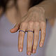 Тонкое серебряное кольцо с синими нано сапфирами. Кольца. threeicejewellery. Интернет-магазин Ярмарка Мастеров.  Фото №2