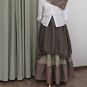 Одежда handmade. Livemaster - original item No. №223 Linen double boho skirt. Handmade.