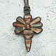 Dragonfly pendant in leather with agate Kazastan, Pendants, Moscow,  Фото №1