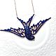 Sapphire swallow on a silver chain buy. Pendants. luxuryclub. Online shopping on My Livemaster.  Фото №2