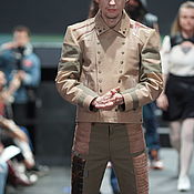 Мужская одежда handmade. Livemaster - original item Leather jacket men`s beige leather jacket. Handmade.