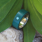 Украшения handmade. Livemaster - original item Wooden rings with turquoise. Handmade.