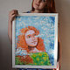 Artwork "Agnes head in the clouds". Pictures. Portrety na zakaz (irinazgonik). Интернет-магазин Ярмарка Мастеров.  Фото №2