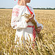 Женская вышитая льняная рубаха-платье "Репейник", Народные рубахи, Староминская,  Фото №1
