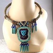 Украшения handmade. Livemaster - original item Necklace: blue leopard. Totem necklace in ethnic style. Handmade.