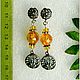 amber. earrings 'gold surrounded by' amber silver. Earrings. Frollena II. Natural Baltic amber. My Livemaster. Фото №4