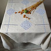Для дома и интерьера handmade. Livemaster - original item Tablecloth 140/140 linen 100% 4 cubans. Handmade.