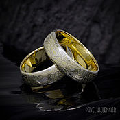 Обручальные кольца "Хаотичные" из золота, платины и серебра