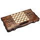 Backgammon carved 'Free Wolf' large, 60. Backgammon and checkers. H-Present more, than a gift!. My Livemaster. Фото №4
